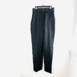 Haider Ackermann Black 100% Wool High Rise Tapered Leg Trouser Pants 34 4 Small